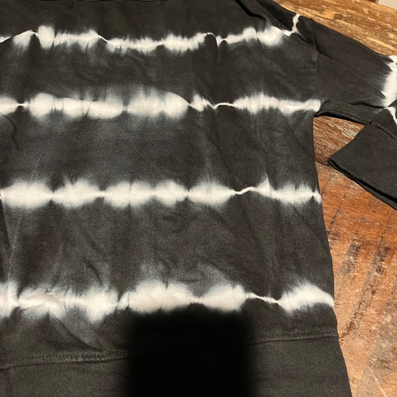 NWT Sundry For EVEREVE BLK Tie Dye Off the Shoulder Sweatshirt Wm 0(SM) LS Soft - Picture 11 of 15